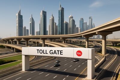 Modern toll road infrastructure in Dubai Modern toll road infrastructure in Dubai